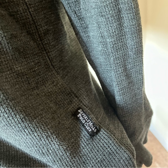 Men’s Beverly Hills Polo Club Charcoal Gray Long Sleeve Thermal Tshirt size Lg - Picture 5 of 5